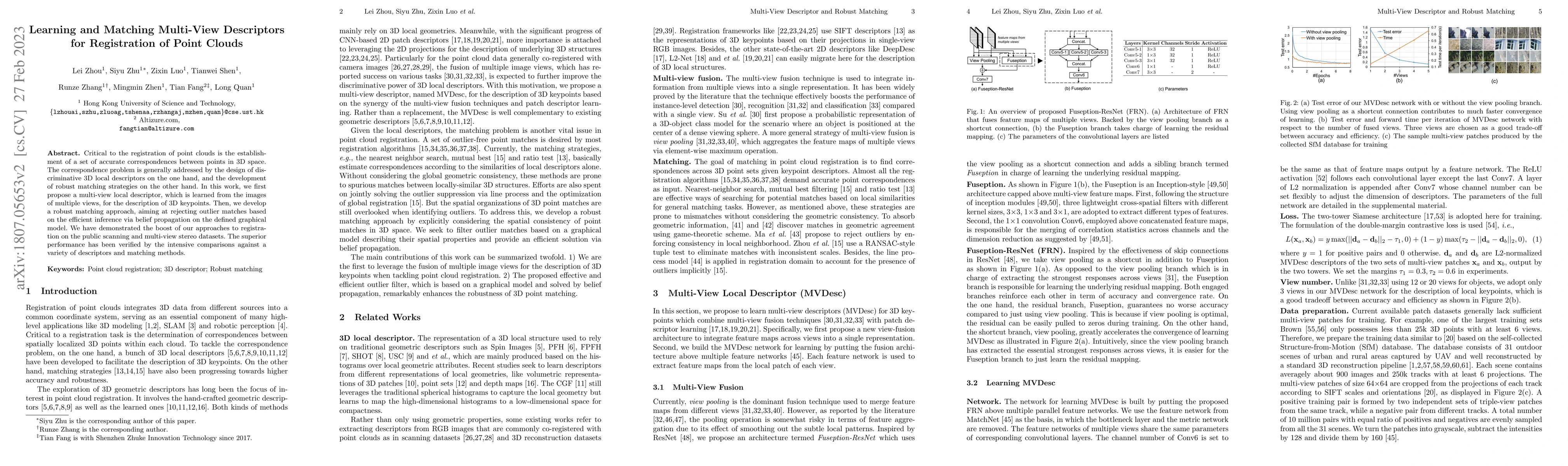 Thumbnail for Learning and Matching Multi-View Descriptors for Registration of Point
  Clouds