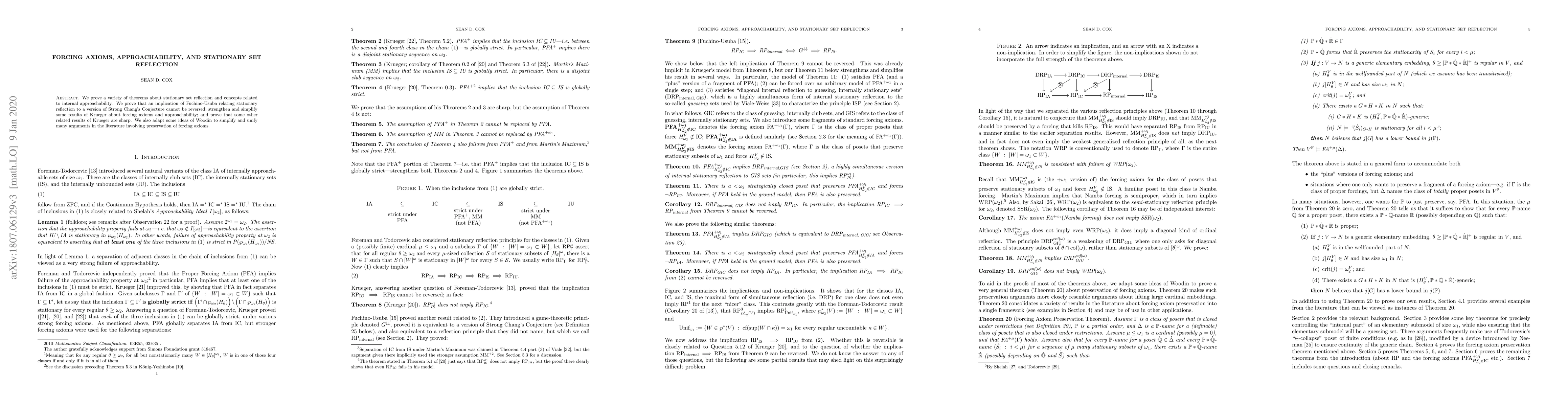 Thumbnail for Forcing axioms, approachability, and stationary set reflection