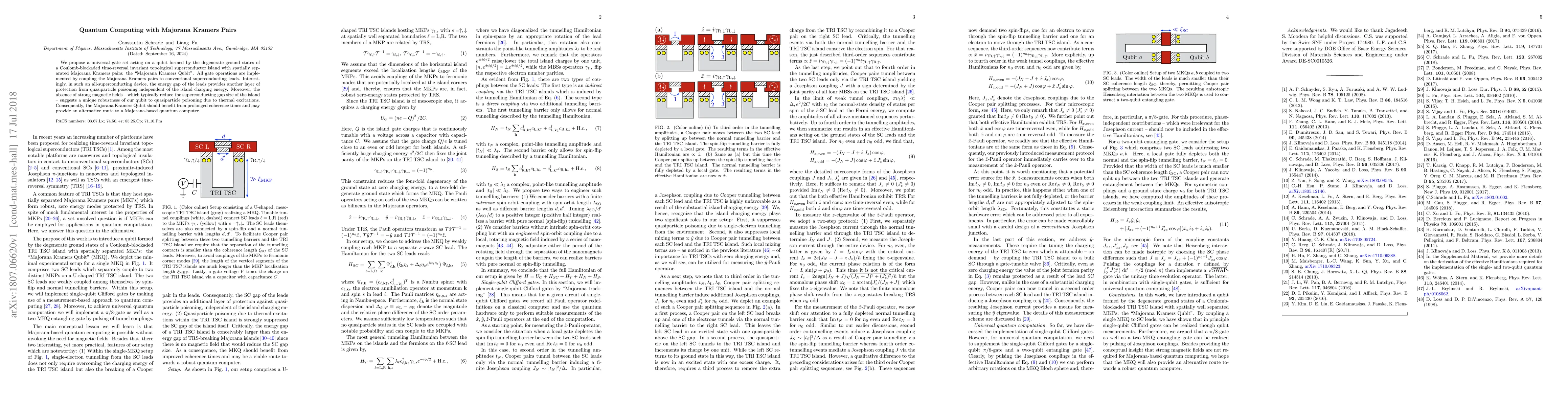 Thumbnail for Quantum Computing with Majorana Kramers Pairs