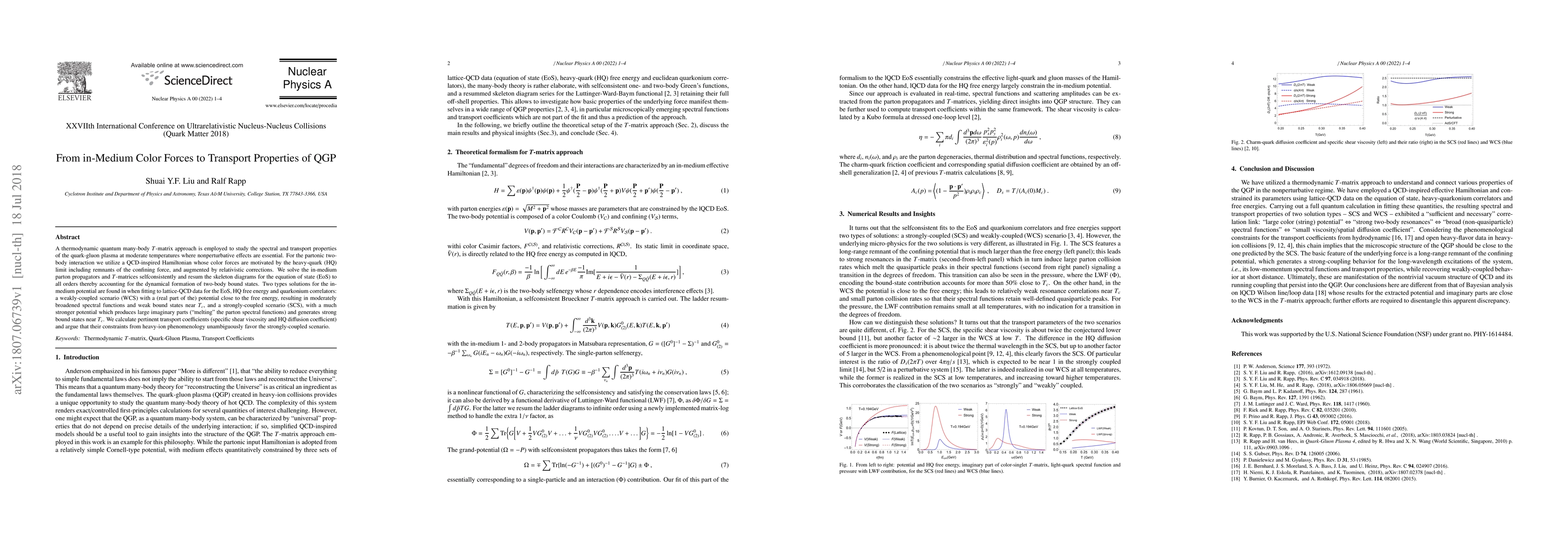 Thumbnail for From in-Medium Color Forces to Transport Properties of QGP