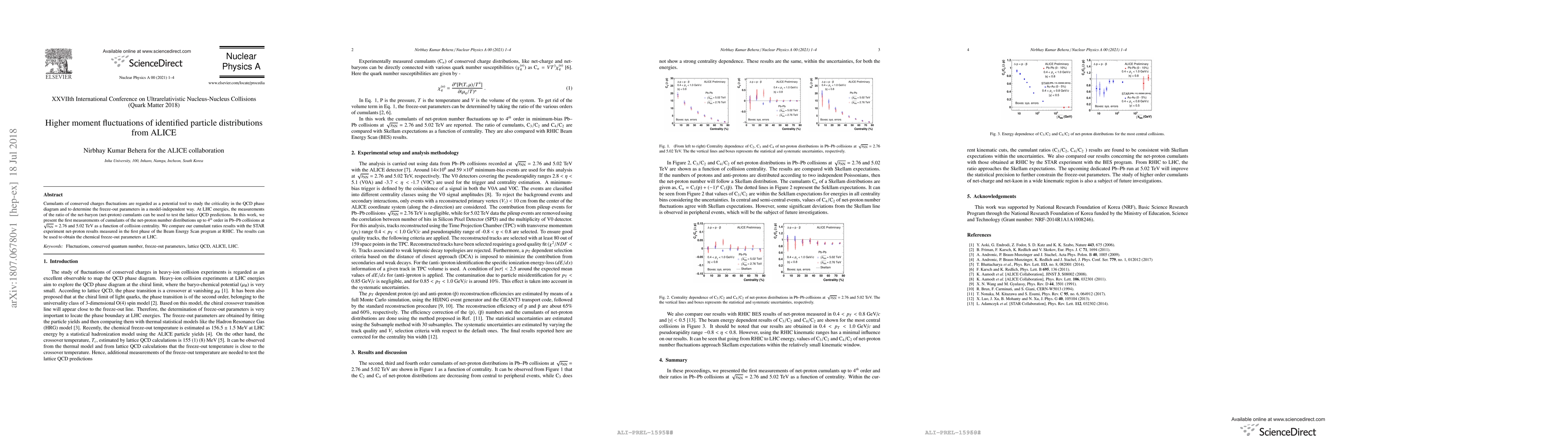 Thumbnail for Higher moment fluctuations of identified particle distributions from
  ALICE