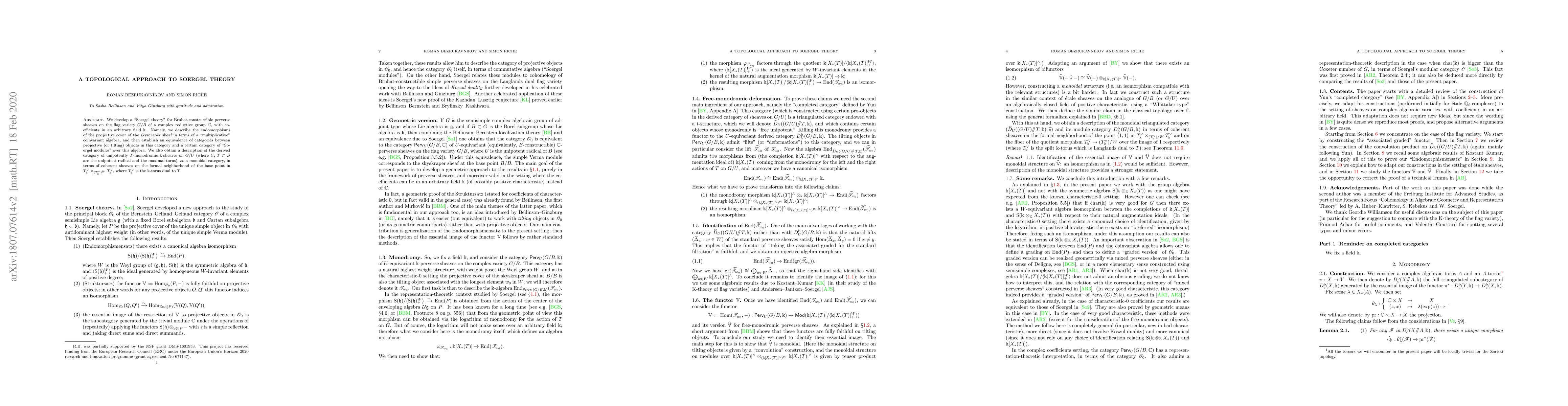 Thumbnail for A topological approach to Soergel theory
