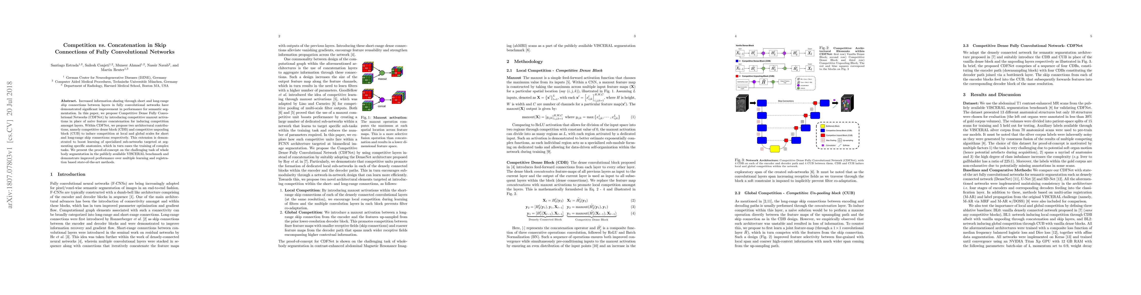 Thumbnail for Competition vs. Concatenation in Skip Connections of Fully Convolutional
  Networks