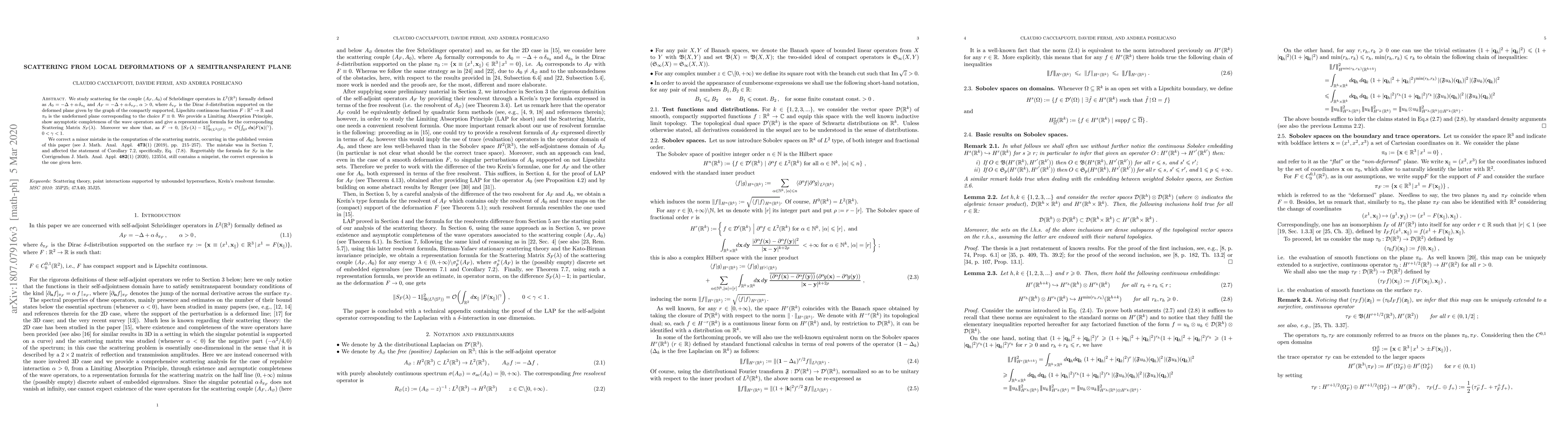 Thumbnail for Scattering from local deformations of a semitransparent plane