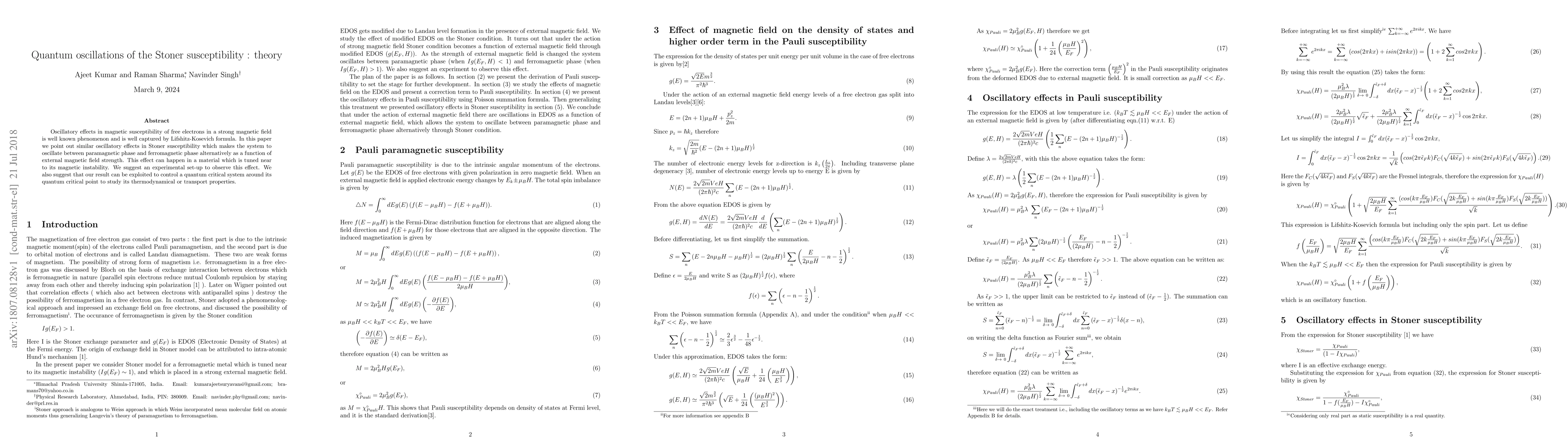 Thumbnail for Quantum oscillations of the Stoner susceptibility: theory