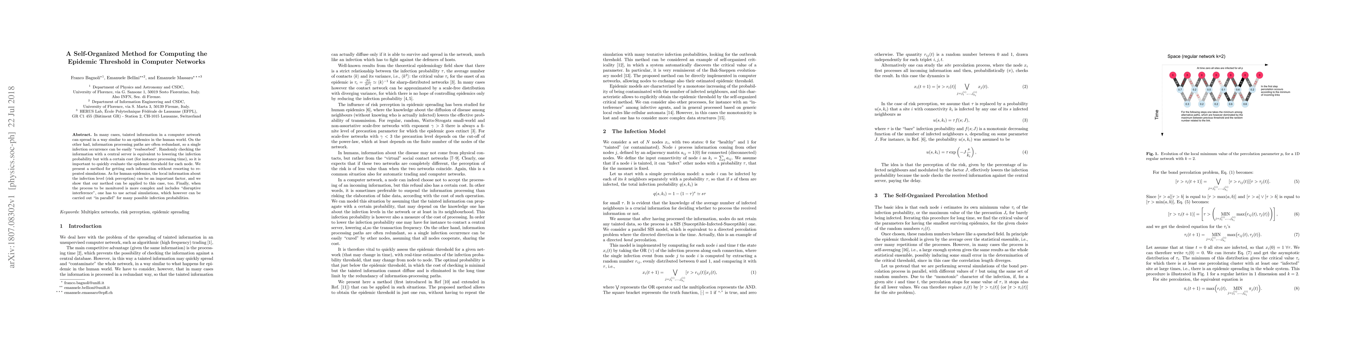 Thumbnail for A Self-Organized Method for Computing the Epidemic Threshold in Computer
  Networks