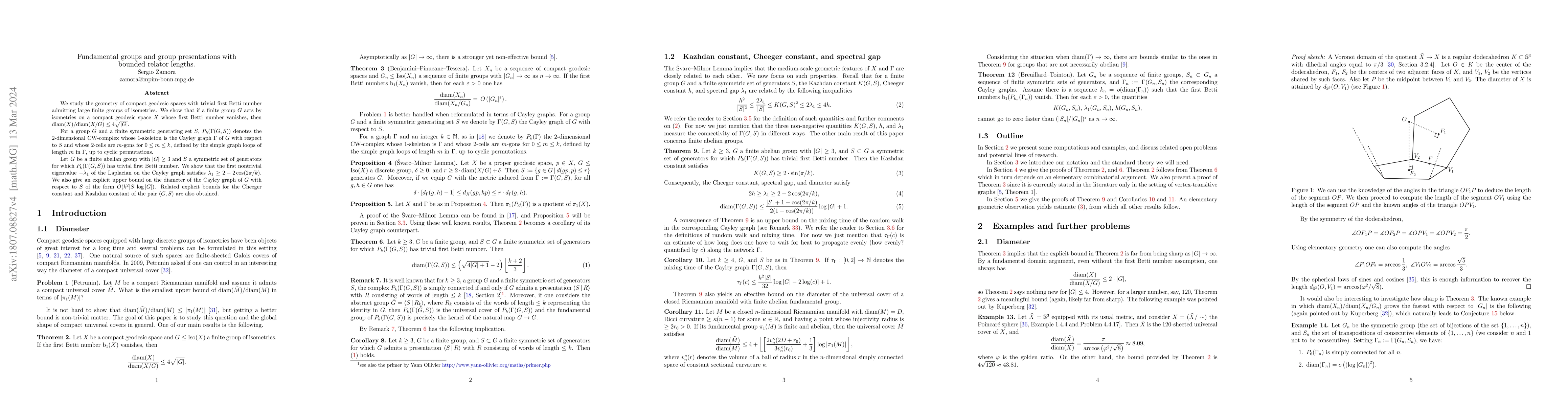 Thumbnail for Fundamental groups and group presentations with bounded relator lengths