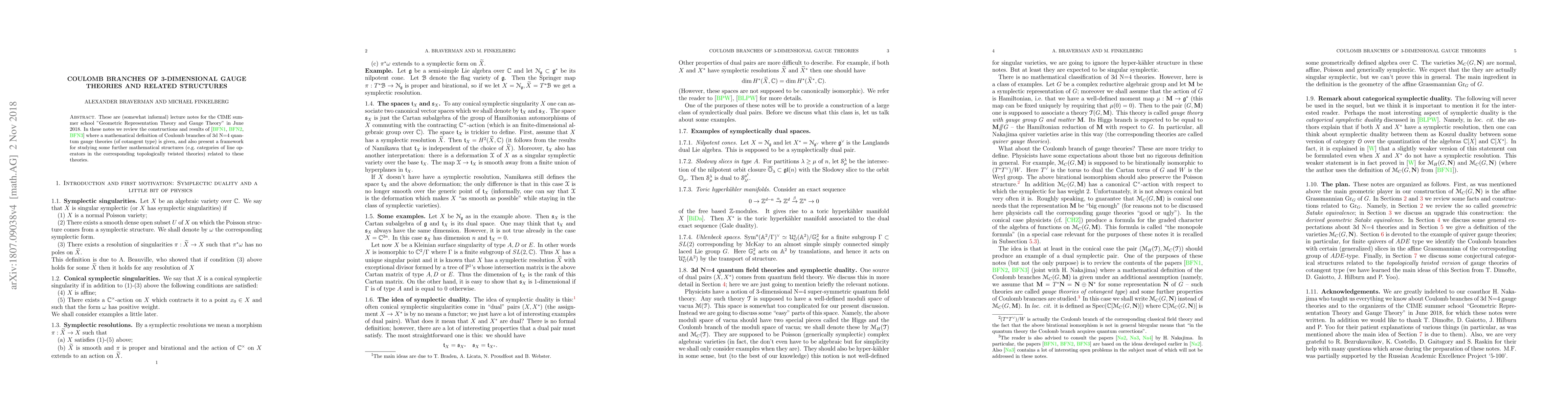 Thumbnail for Coulomb branches of 3-dimensional gauge theories and related structures