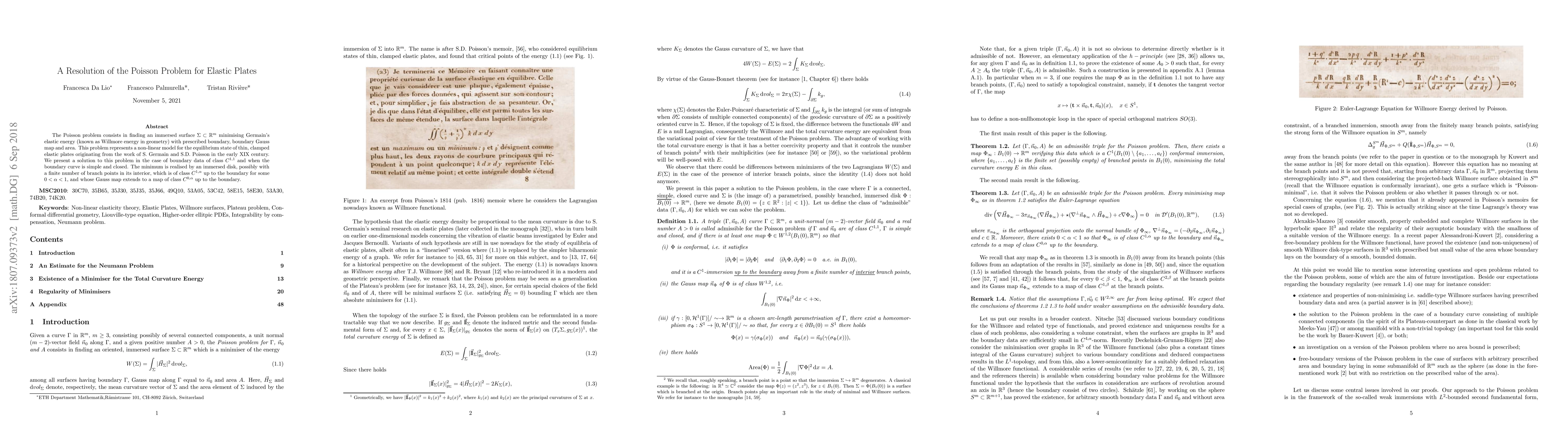 Thumbnail for A Resolution of the Poisson Problem for Elastic Plates