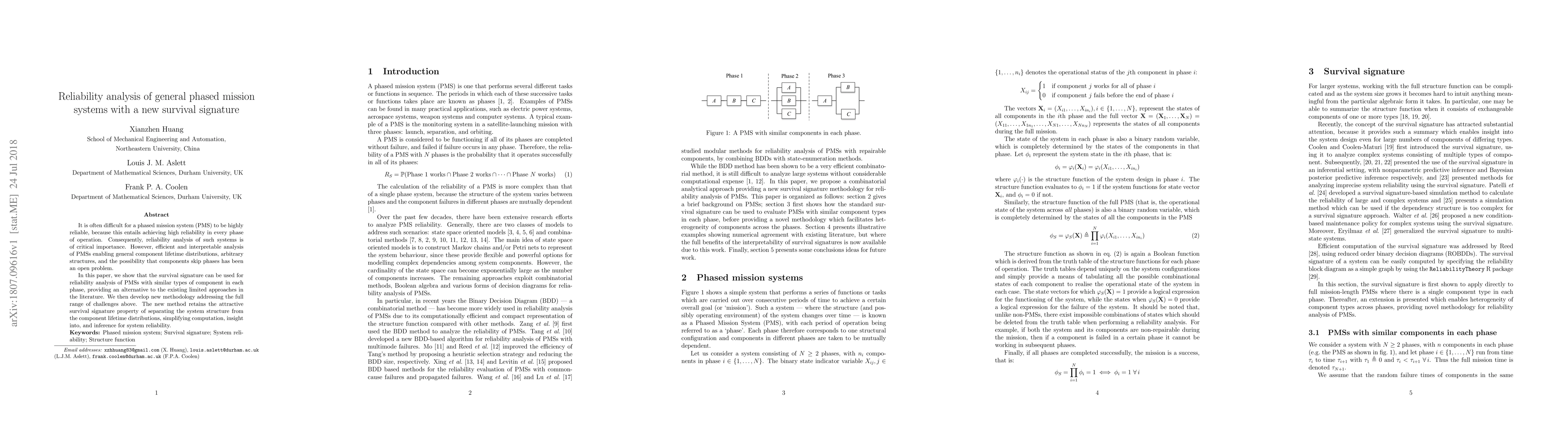 Thumbnail for Reliability analysis of general phased mission systems with a new
  survival signature
