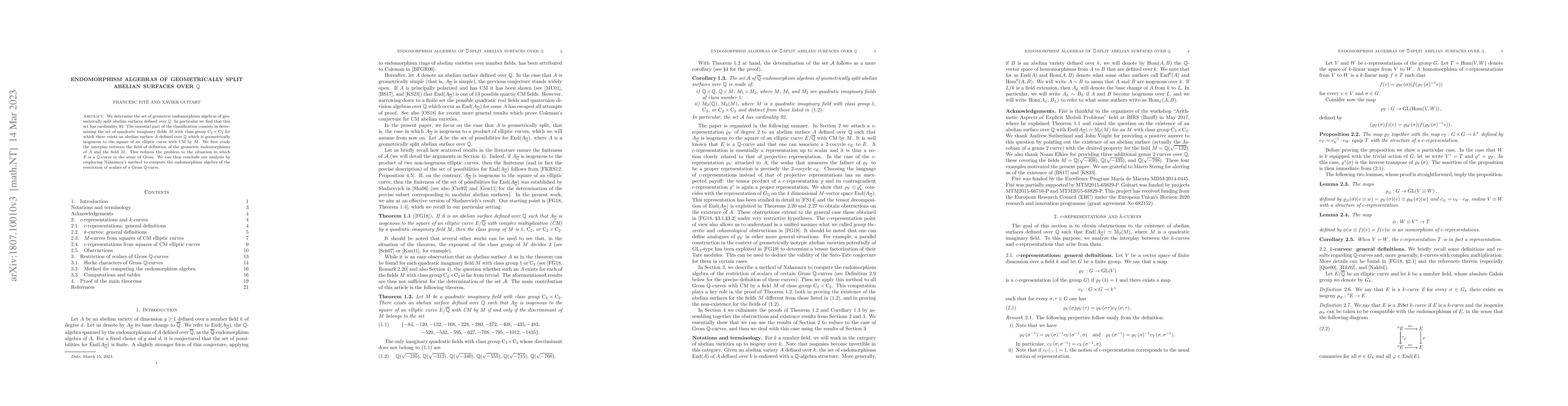 Thumbnail for Endomorphism algebras of geometrically split abelian surfaces over
  $\mathbb{Q}$