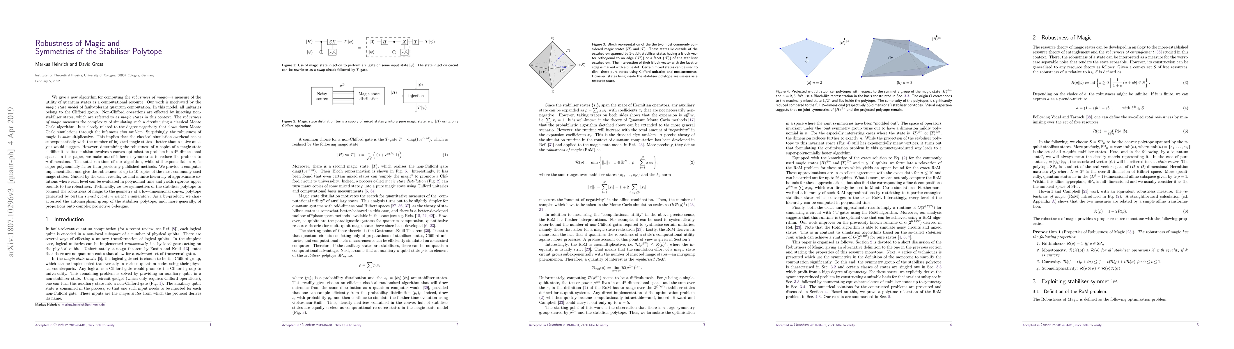Thumbnail for Robustness of Magic and Symmetries of the Stabiliser Polytope