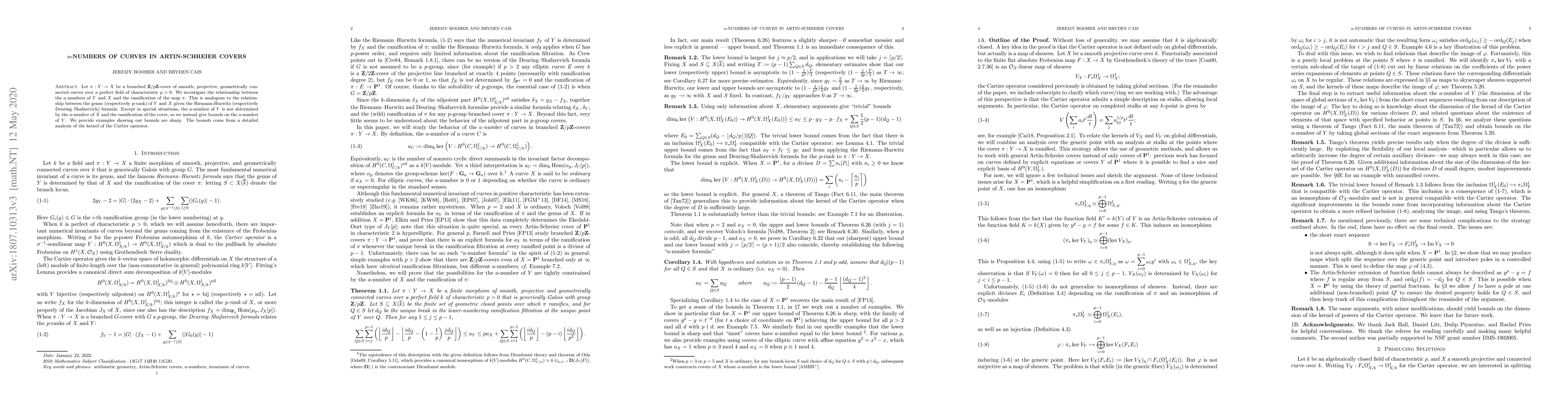 Thumbnail for a-Numbers of Curves in Artin-Schreier Covers
