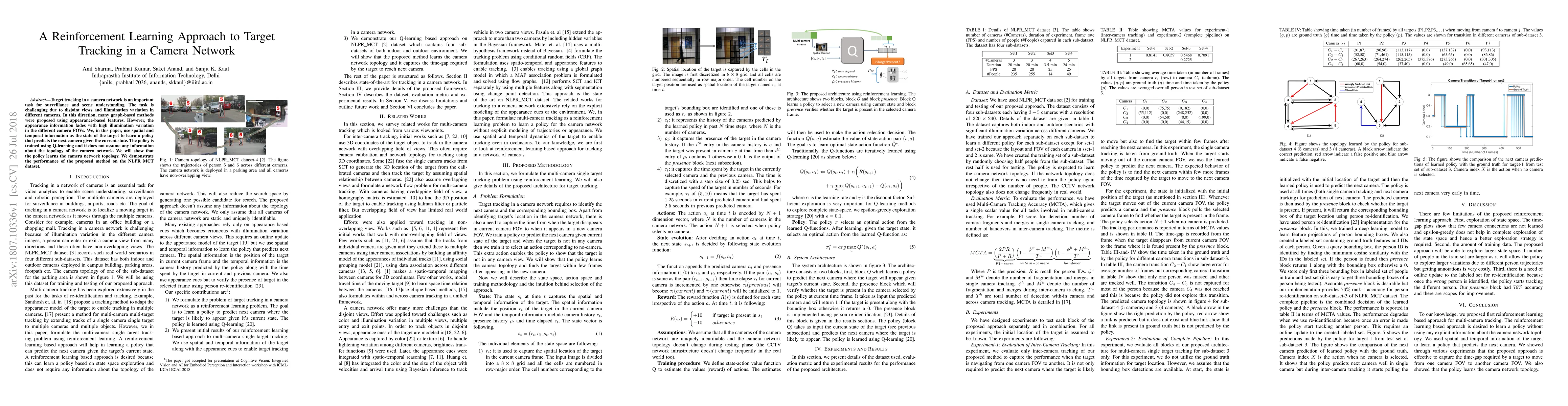 Thumbnail for A Reinforcement Learning Approach to Target Tracking in a Camera Network