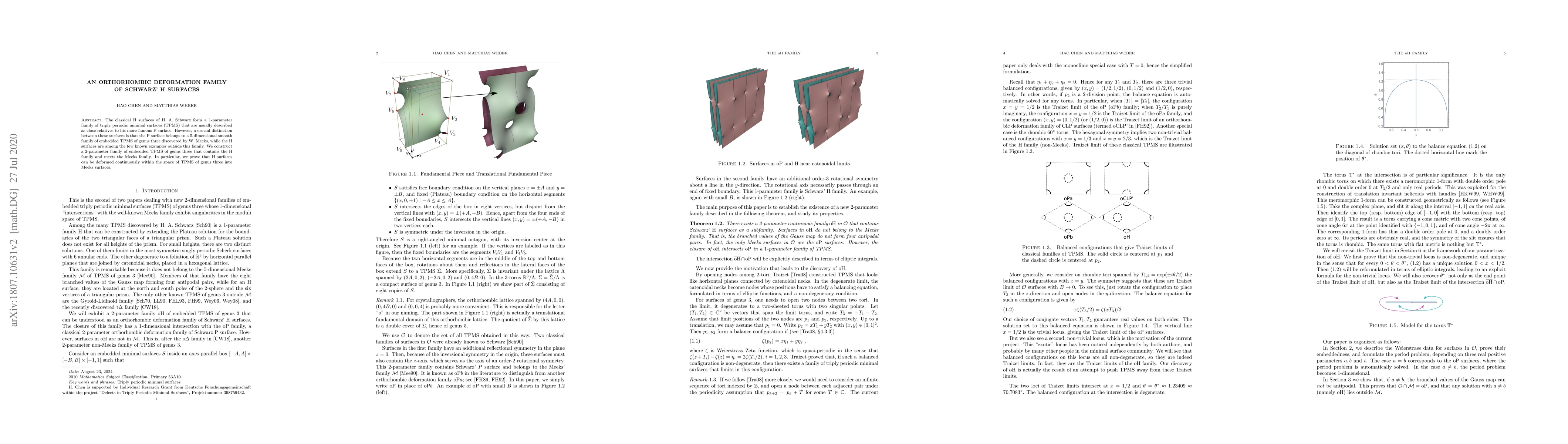 Thumbnail for An orthorhombic deformation family of Schwarz' H surfaces