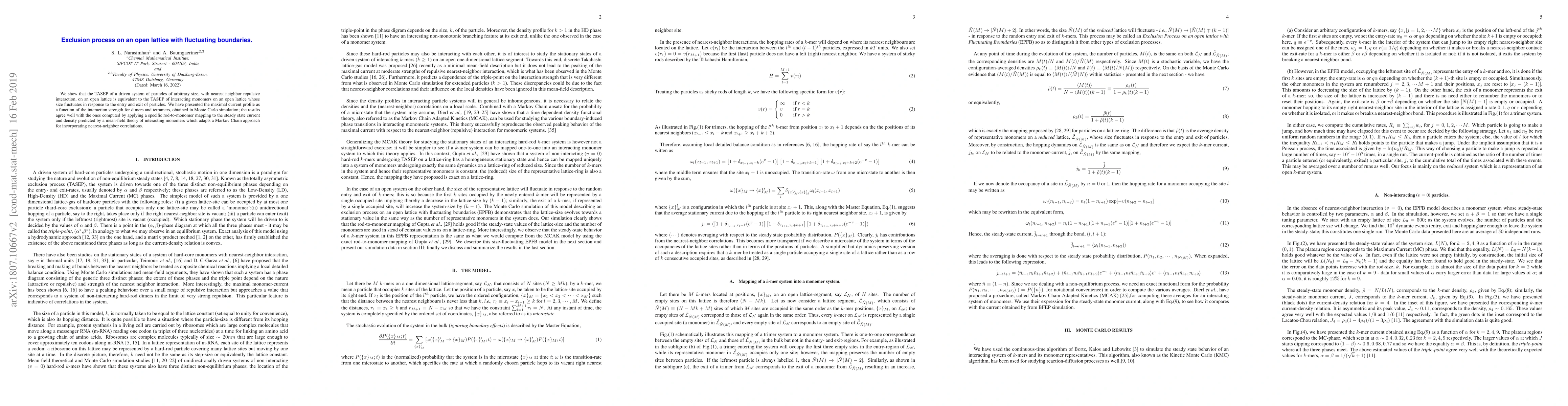 Thumbnail for Exclusion process on an open lattice with fluctuating boundaries
