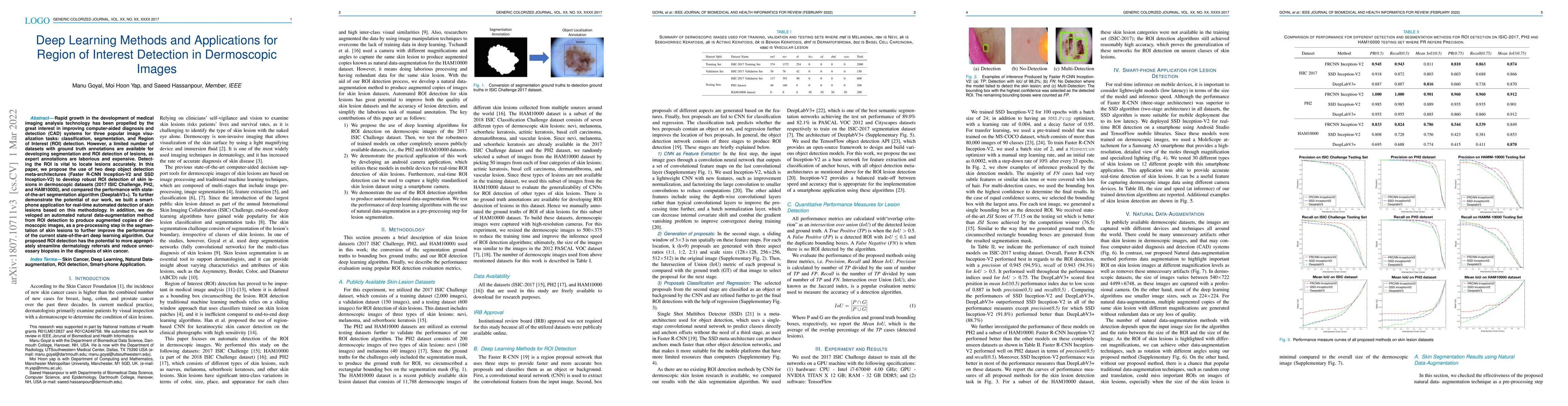 Thumbnail for Deep Learning Methods and Applications for Region of Interest Detection
  in Dermoscopic Images
