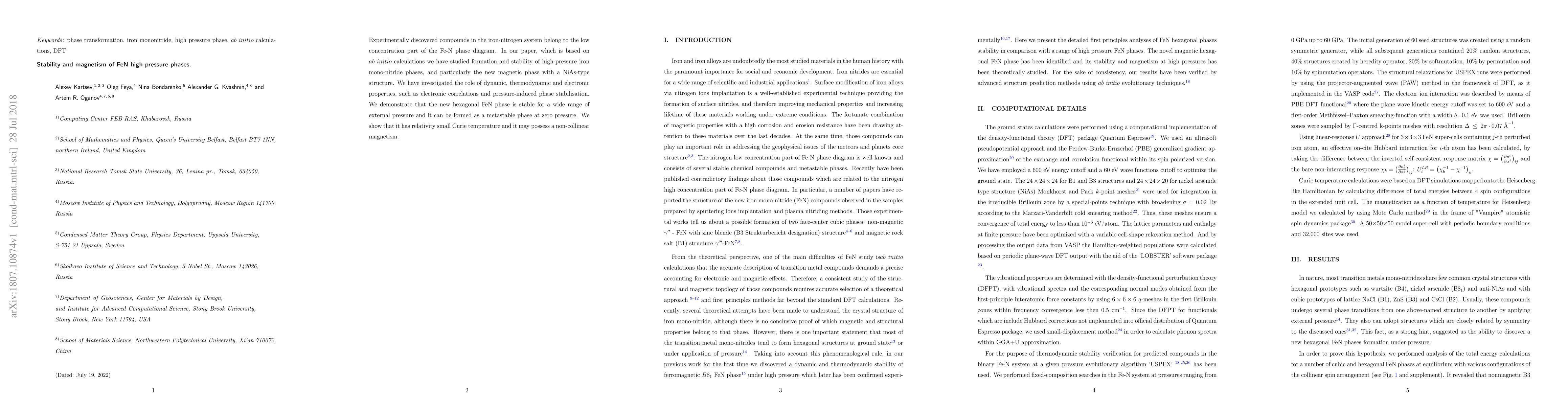 Thumbnail for Stability and magnetism of FeN high-pressure phases