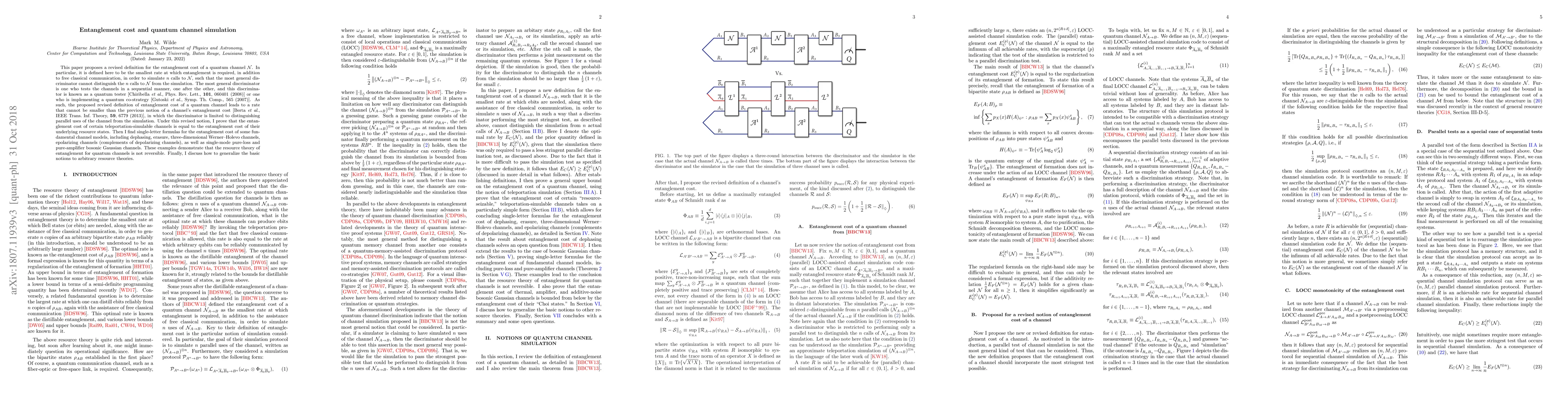 Thumbnail for Entanglement cost and quantum channel simulation