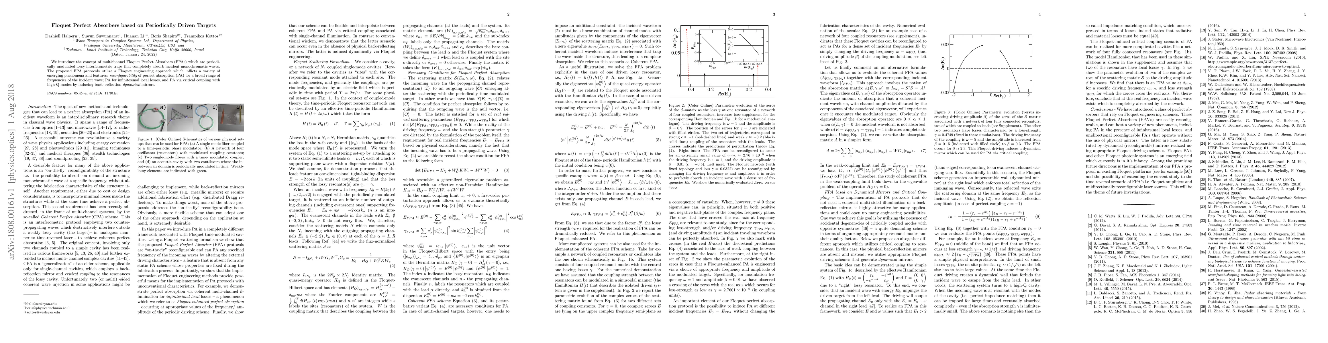 Thumbnail for Floquet Perfect Absorbers based on Periodically Driven Targets