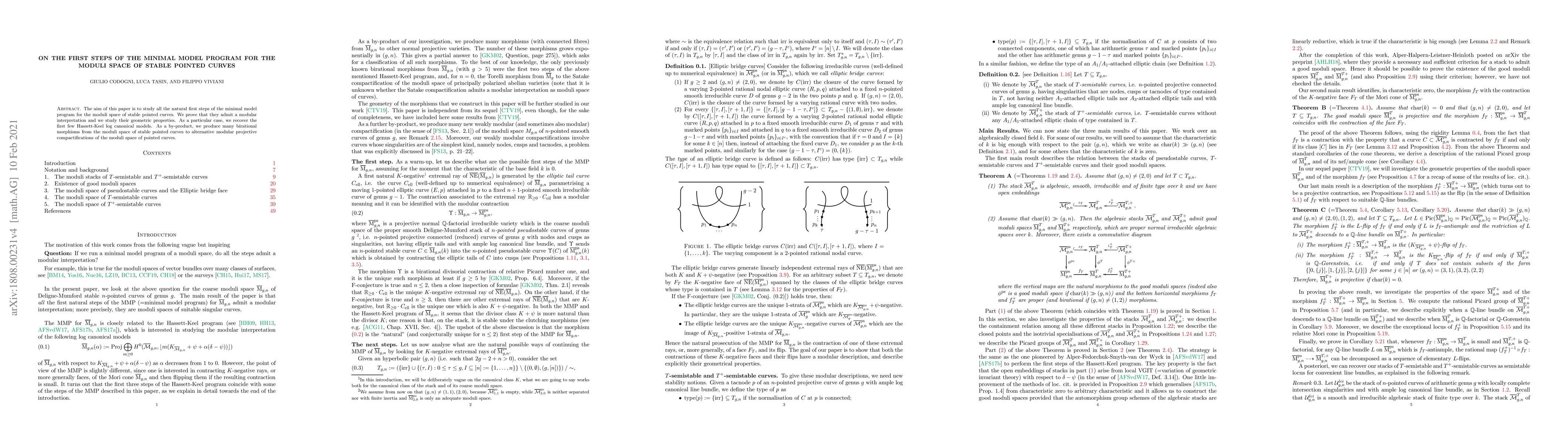 Thumbnail for On the first steps of the minimal model program for the moduli space of
  stable pointed curves