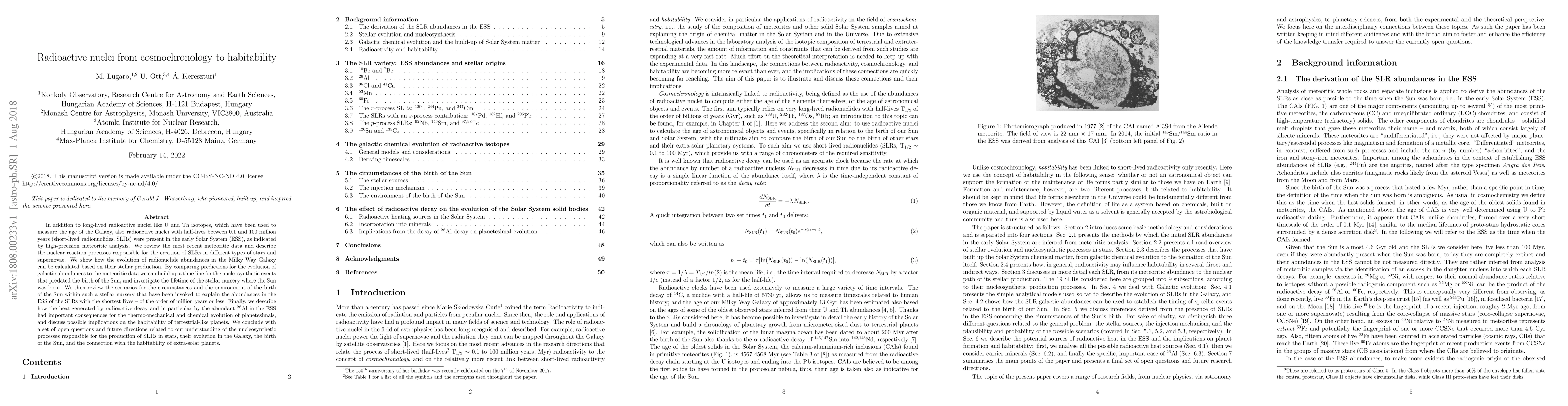 Thumbnail for Radioactive nuclei from cosmochronology to habitability