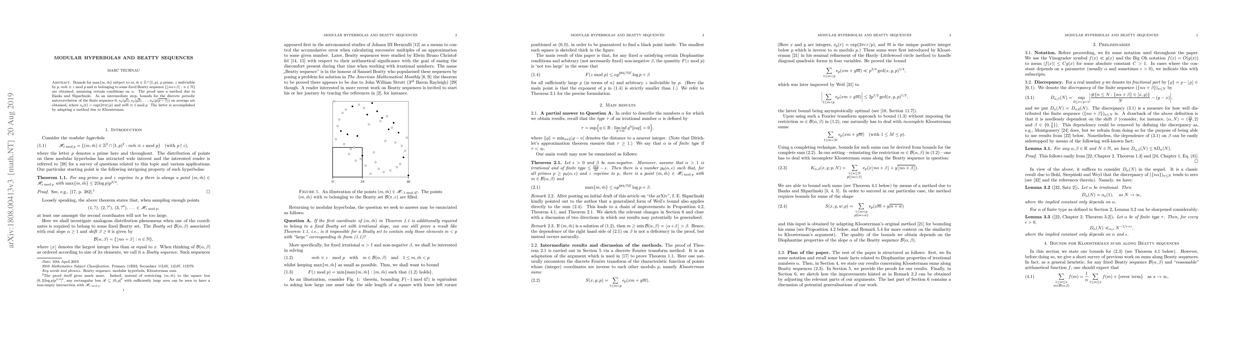 Thumbnail for Modular hyperbolas and Beatty sequences