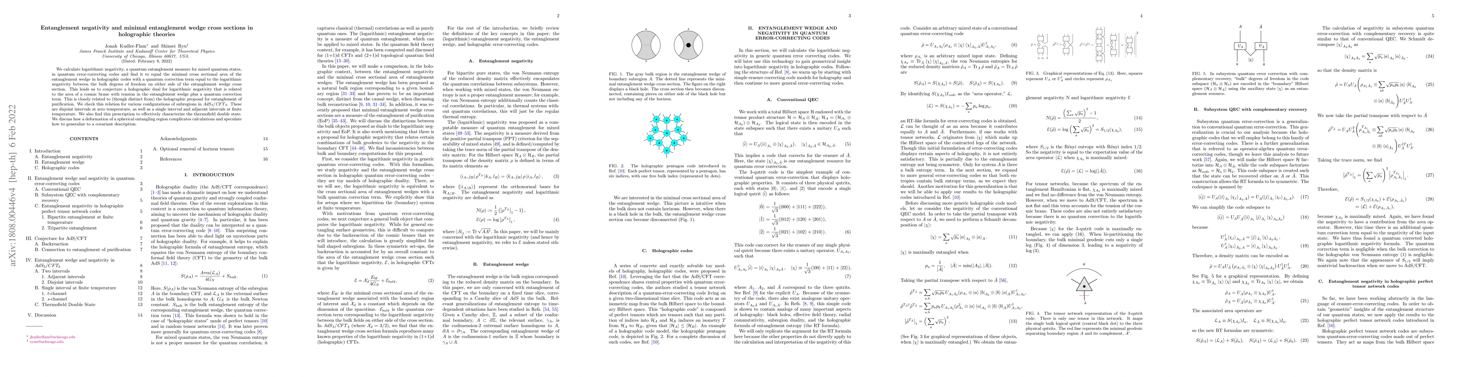 Thumbnail for Entanglement negativity and minimal entanglement wedge cross sections in
  holographic theories