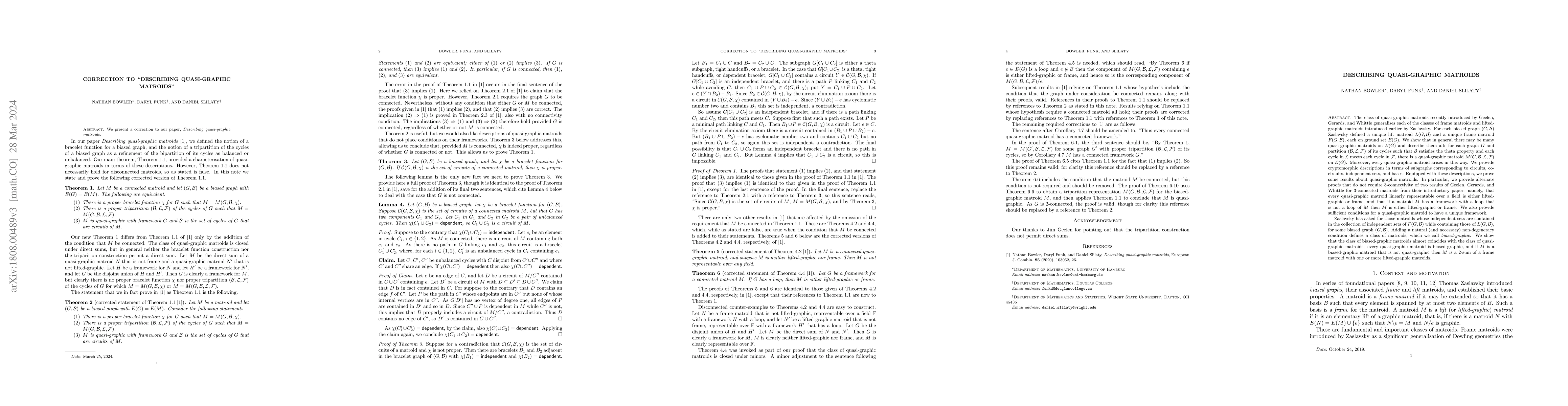 Thumbnail for Describing Quasi-Graphic Matroids