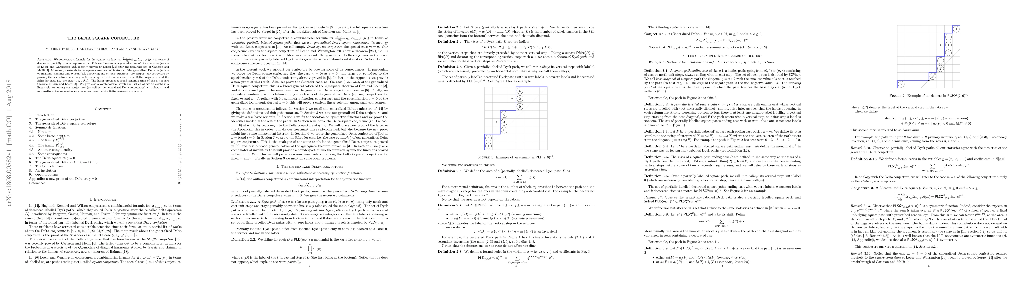 Thumbnail for The Delta square conjecture