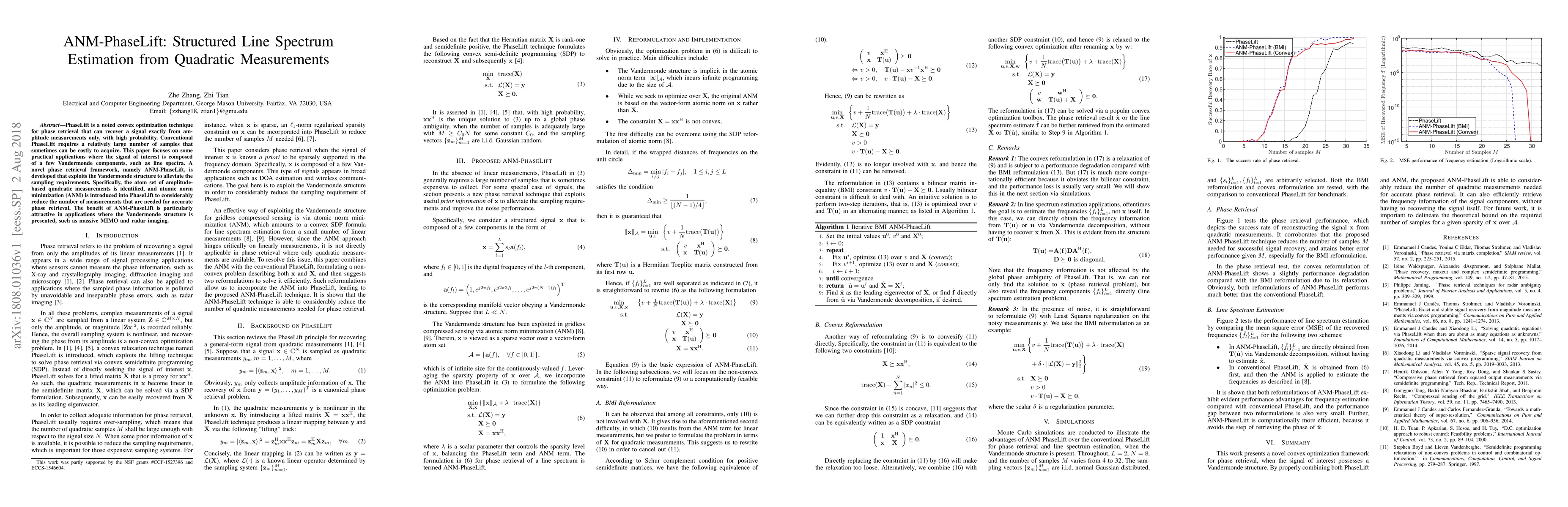 Thumbnail for ANM-PhaseLift: Structured Line Spectrum Estimation from Quadratic
  Measurements