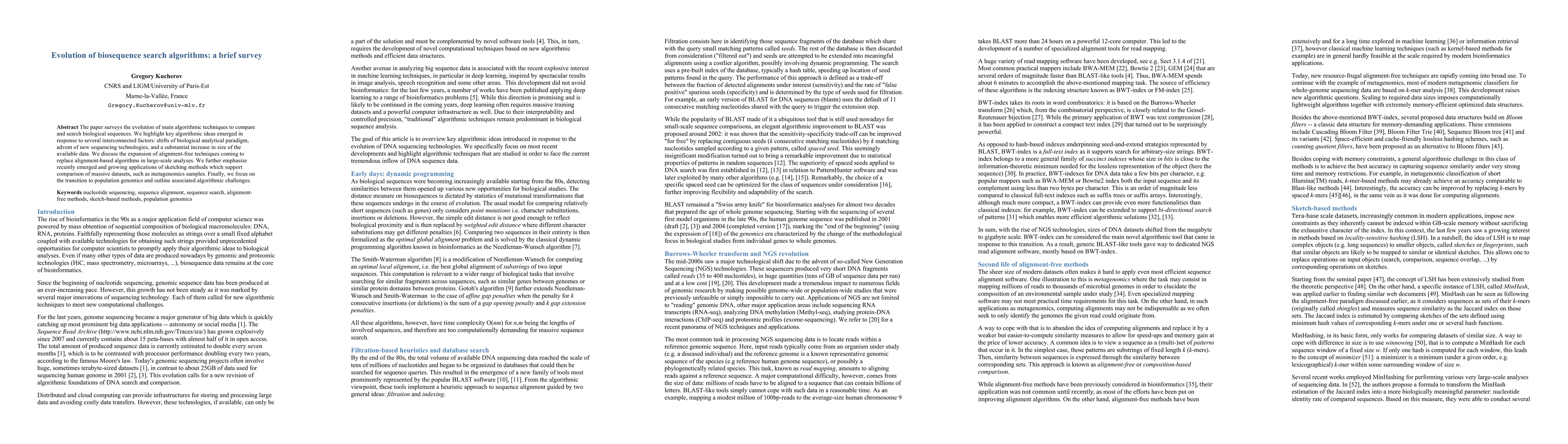 Thumbnail for Evolution of biosequence search algorithms: a brief survey