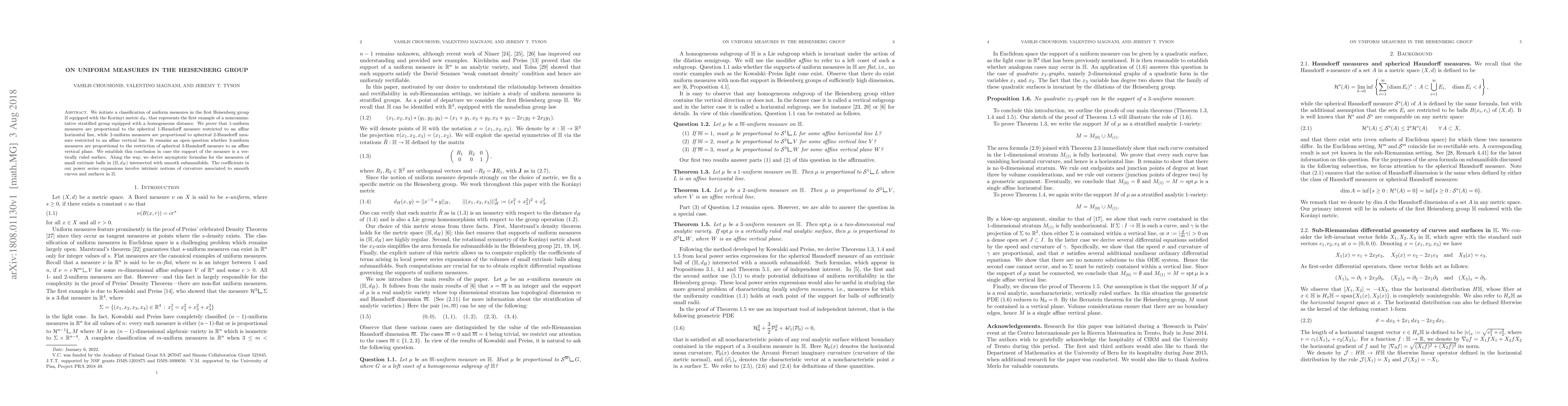 Thumbnail for On uniform measures in the Heisenberg group