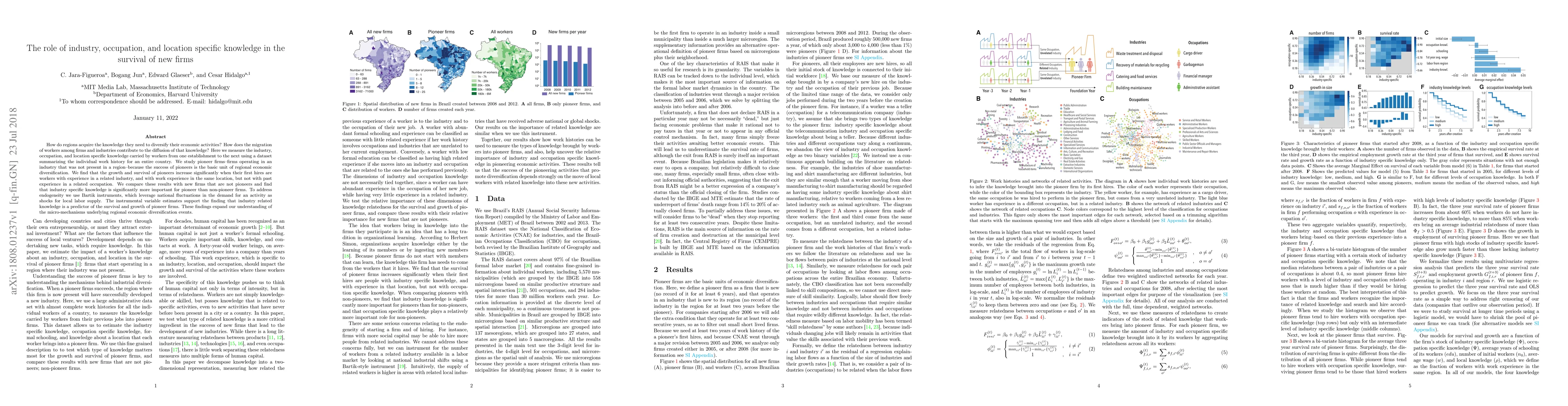 Thumbnail for The role of industry, occupation, and location specific knowledge in the
  survival of new firms