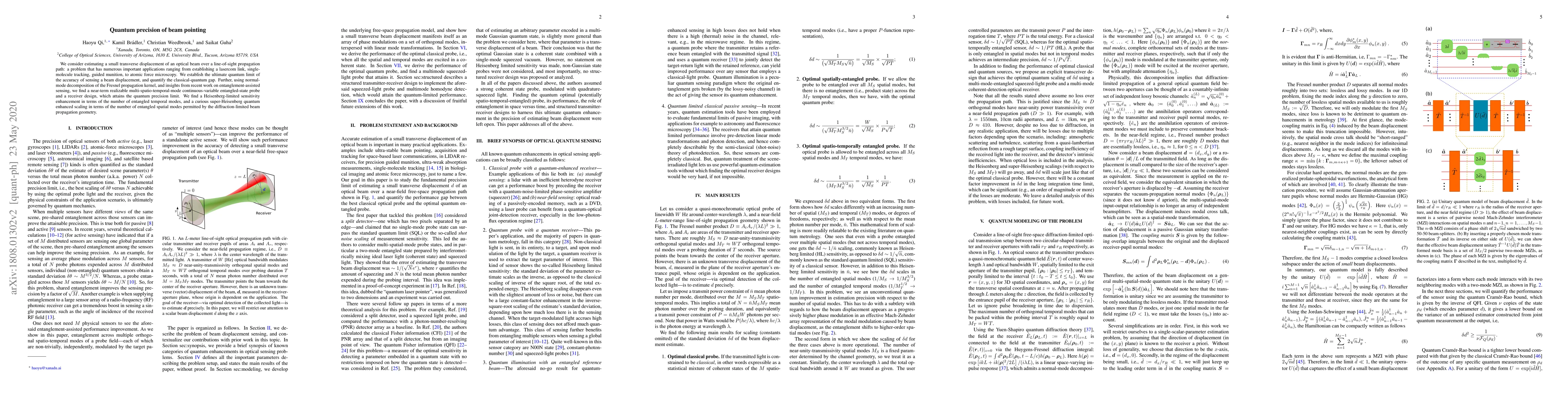 Thumbnail for Quantum precision of beam pointing
