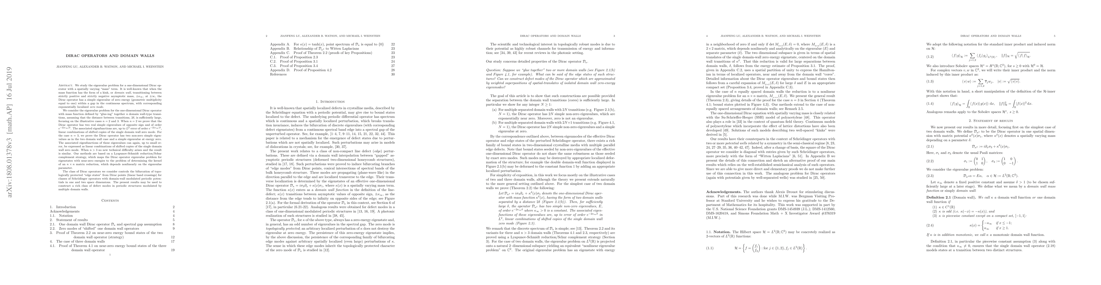 Thumbnail for Dirac operators and domain walls