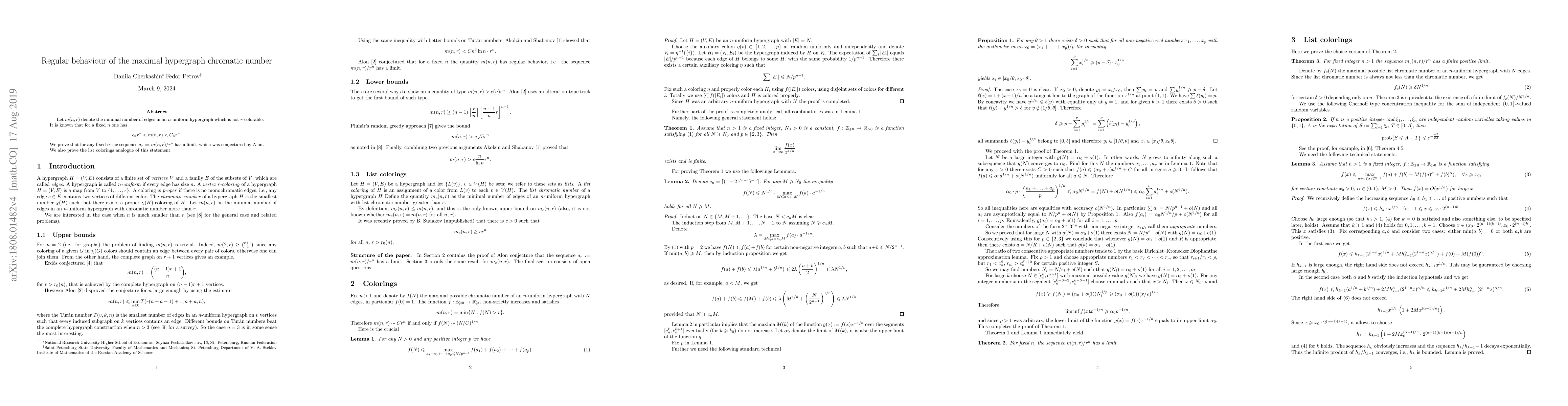 Thumbnail for Regular behaviour of the maximal hypergraph chromatic number
