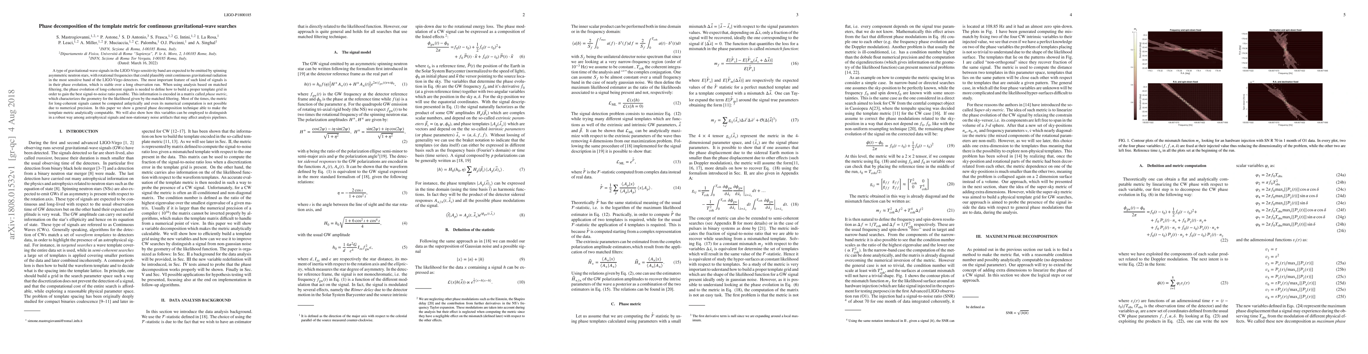 Thumbnail for Phase decomposition of the template metric for continuous
  gravitational-wave searches