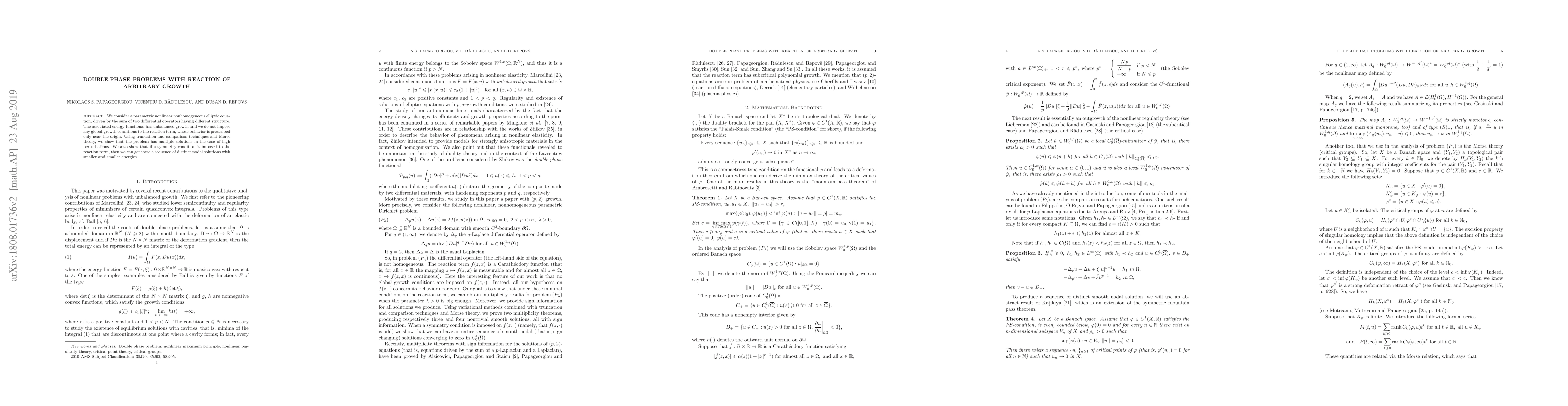 Thumbnail for Double-phase problems with reaction of arbitrary growth