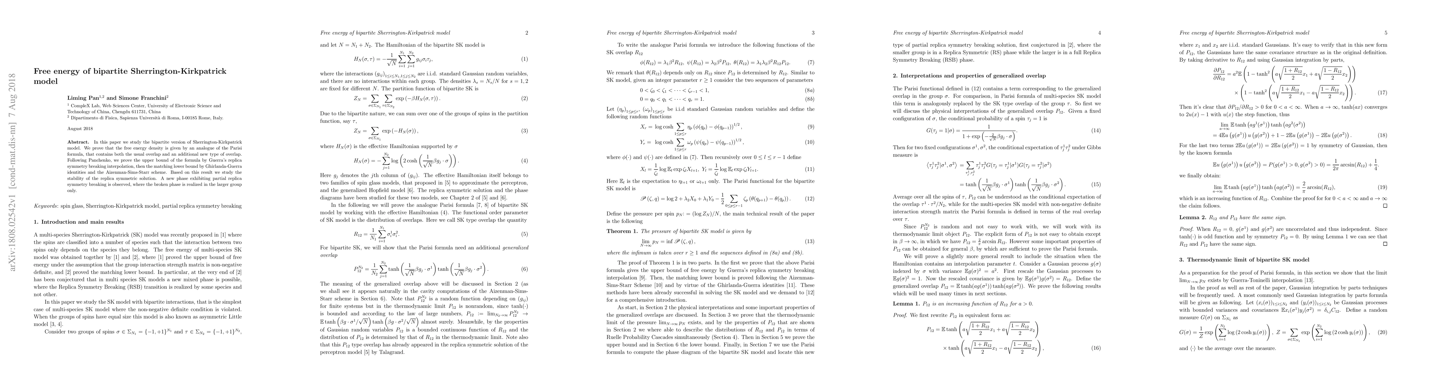 Thumbnail for Free energy of bipartite Sherrington-Kirkpatrick model