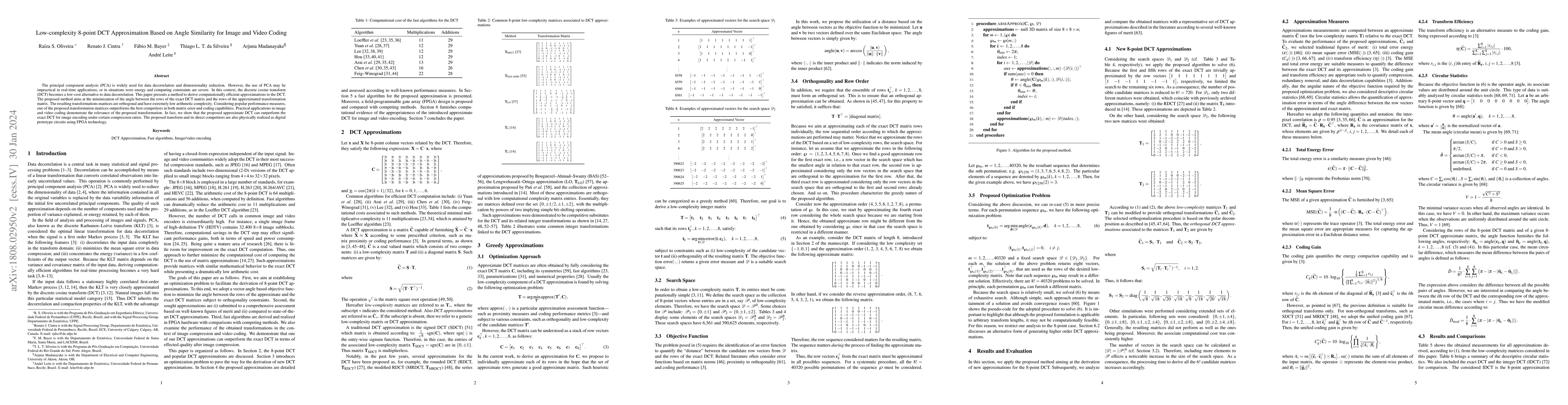 Thumbnail for Low-complexity 8-point DCT Approximation Based on Angle Similarity for
  Image and Video Coding