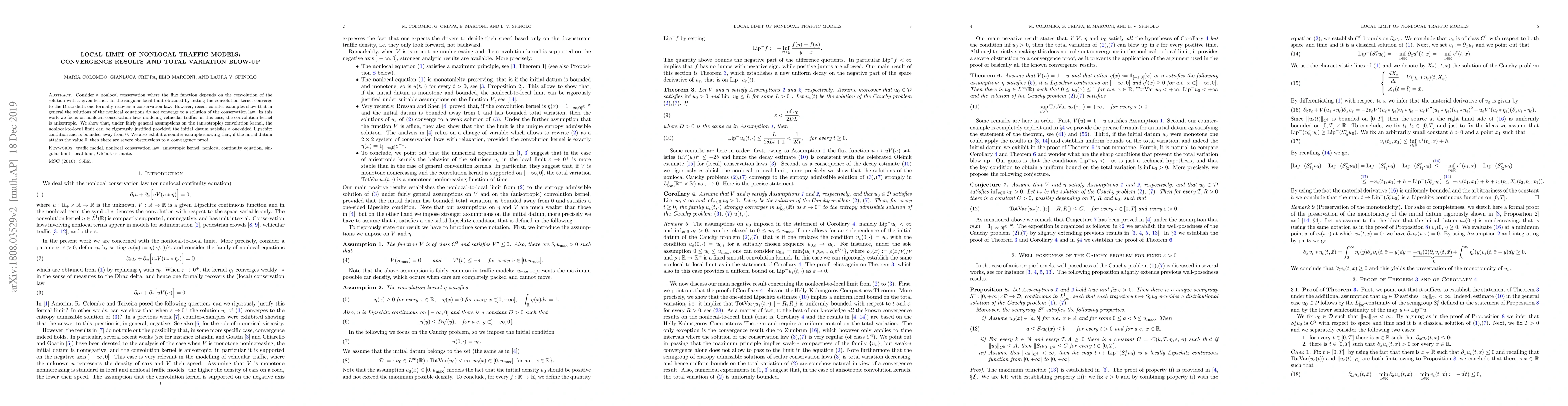 Thumbnail for Local limit of nonlocal traffic models: convergence results and total
  variation blow-up