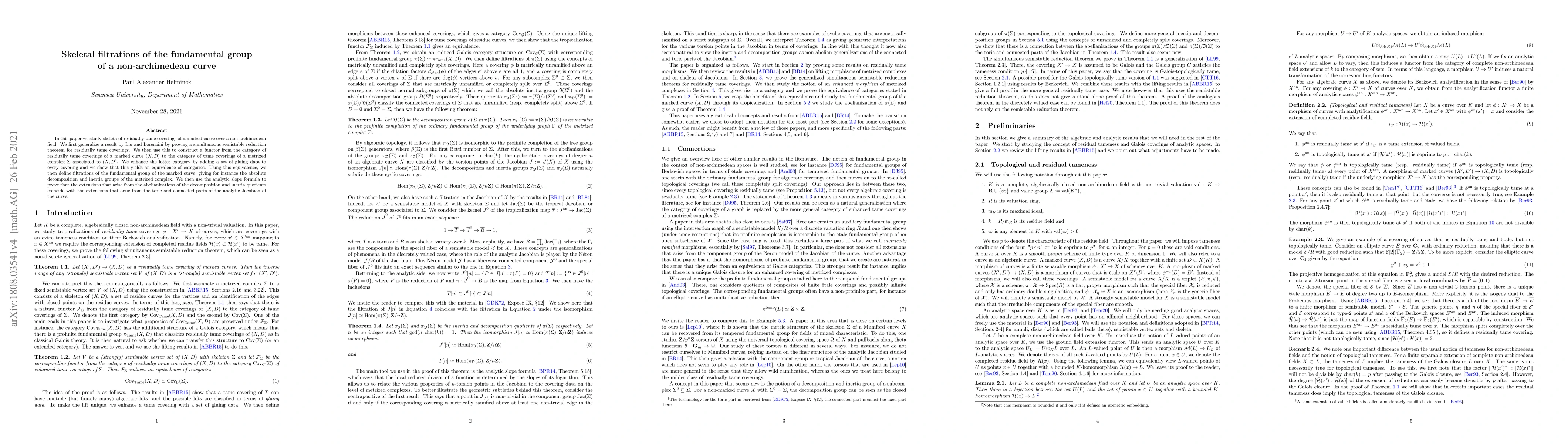 Thumbnail for Skeletal filtrations of the fundamental group of a non-archimedean curve