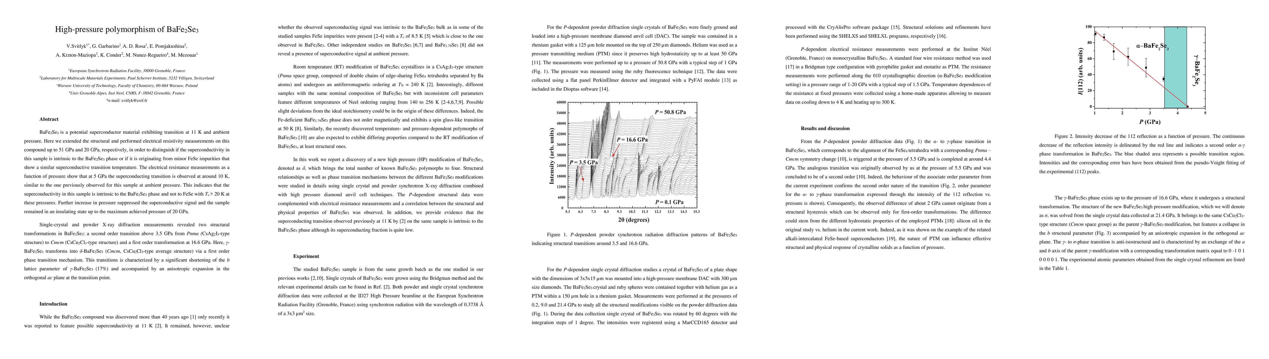 Thumbnail for High-pressure polymorphism of BaFe2Se3