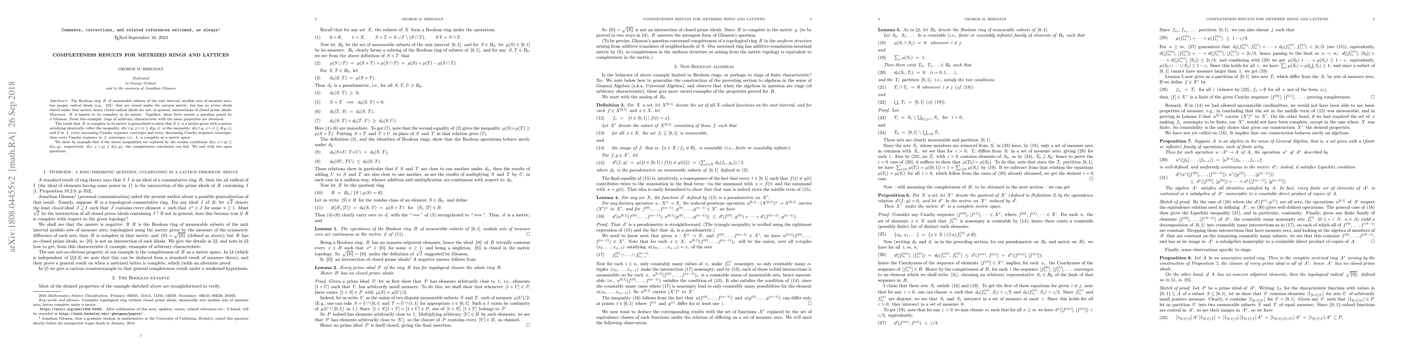 Thumbnail for Completeness results for metrized rings and lattices