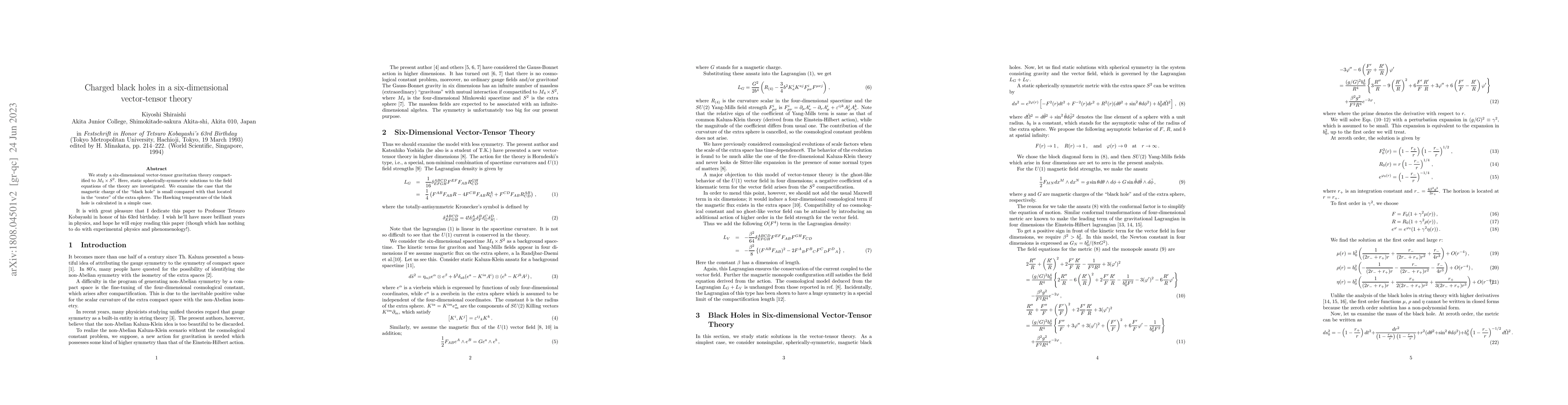 Thumbnail for Charged black holes in a six-dimensional vector-tensor theory