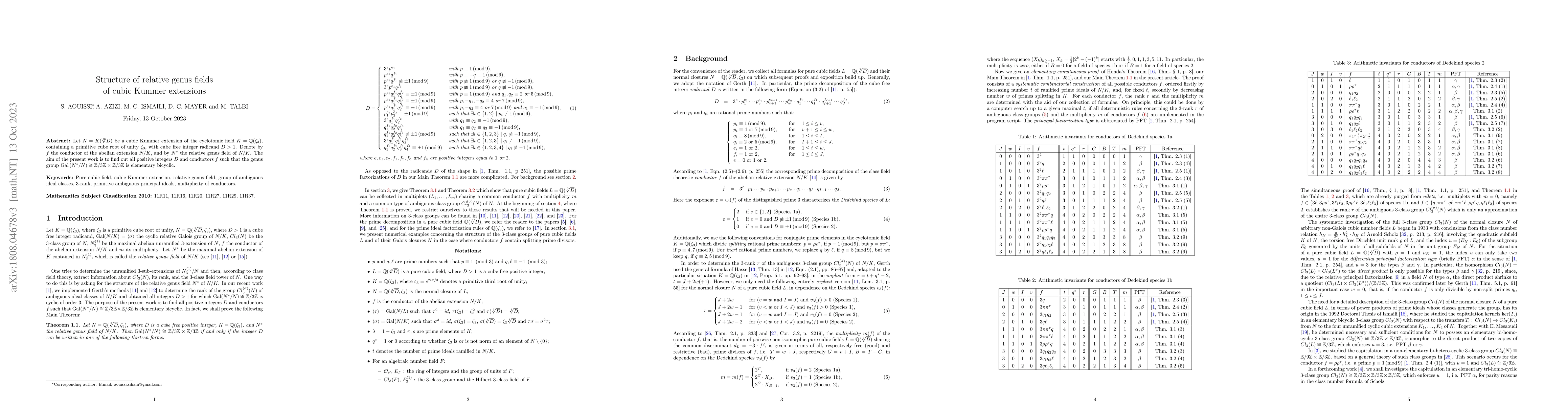 Thumbnail for Structure of relative genus fields of cubic Kummer extensions