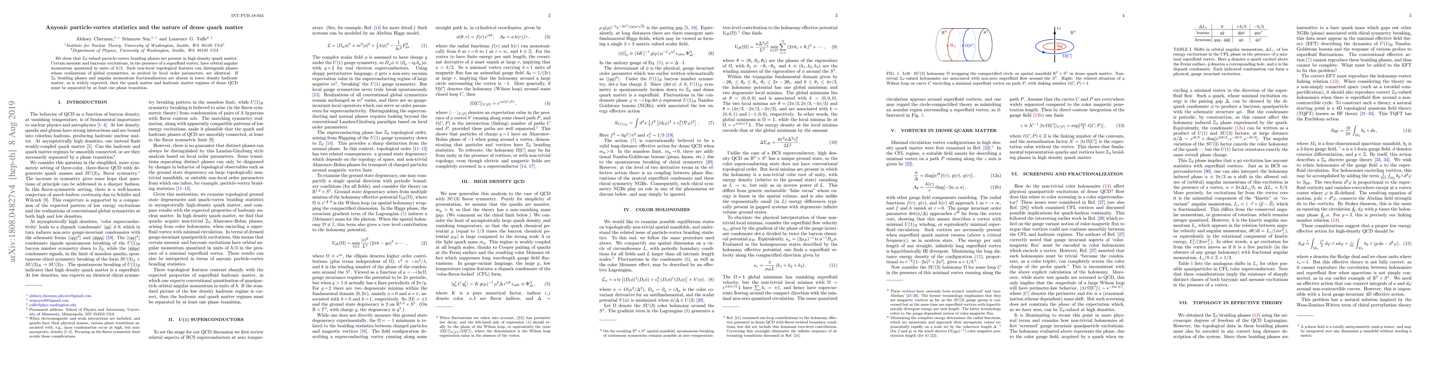 Thumbnail for Anyonic particle-vortex statistics and the nature of dense quark matter