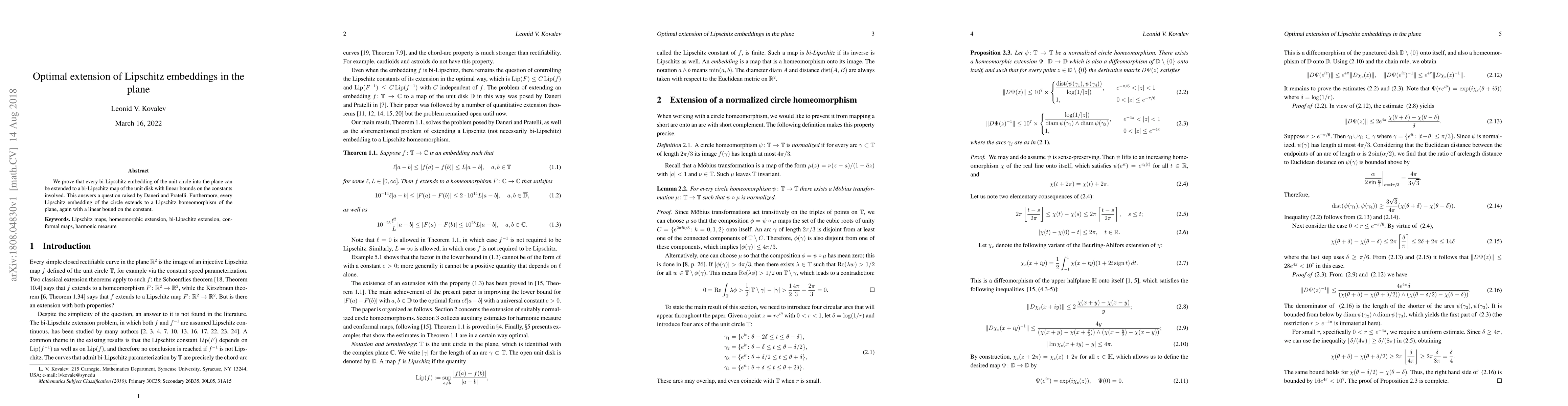 Thumbnail for Optimal extension of Lipschitz embeddings in the plane