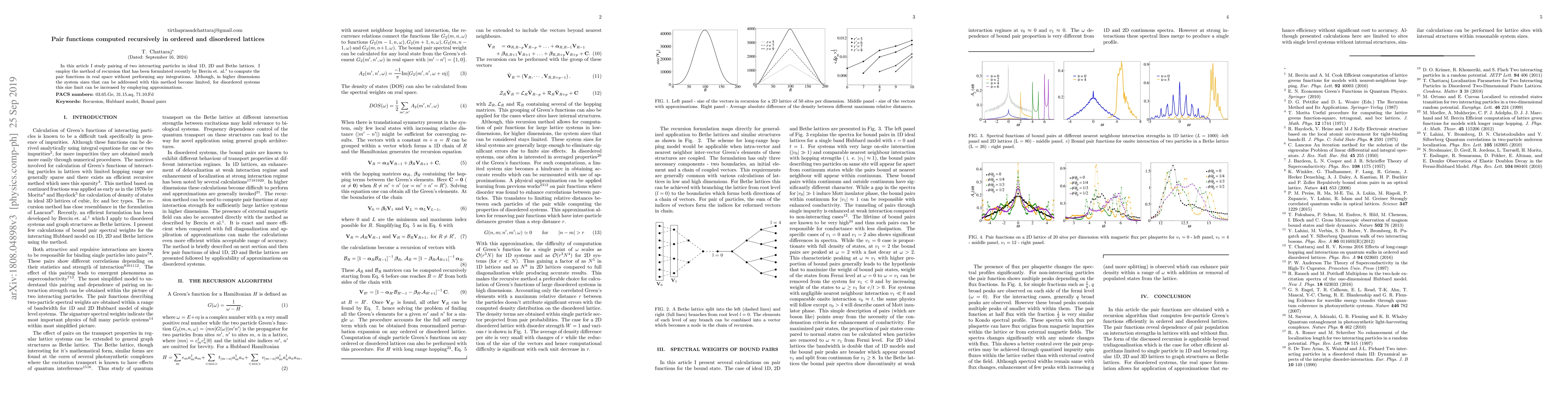 Thumbnail for Pair functions computed recursively in ordered and disordered lattices